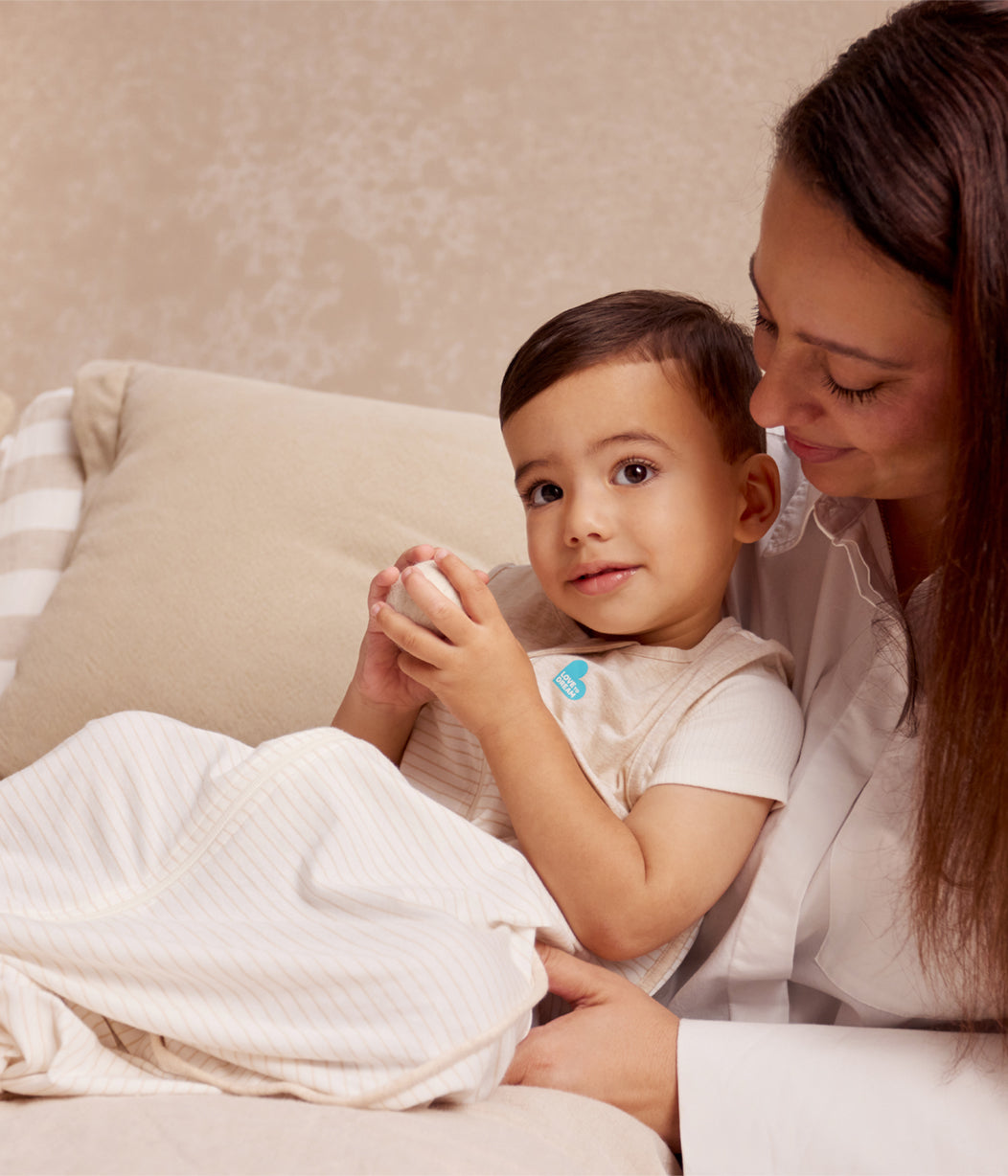 Saco de Dormir sin Mangas 0.2 TOG Algodón Beige Rayas marineras