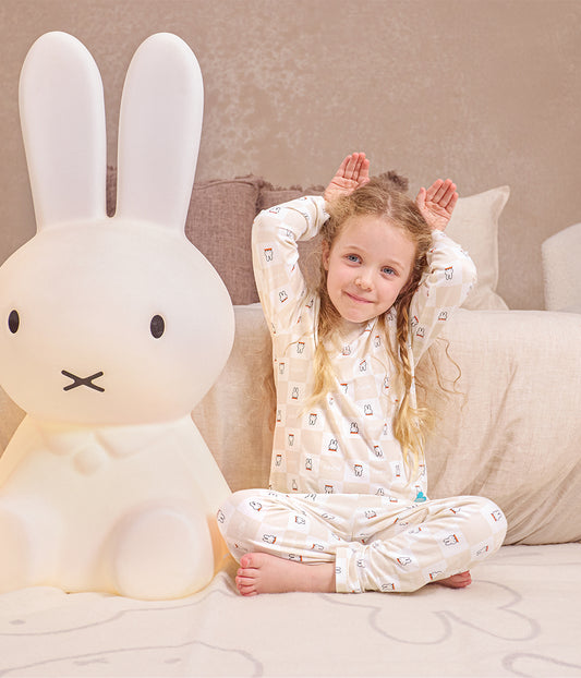 Kinder Langarm Pyjama-Set Viskose aus Bambus Birke Miffy Karomuster