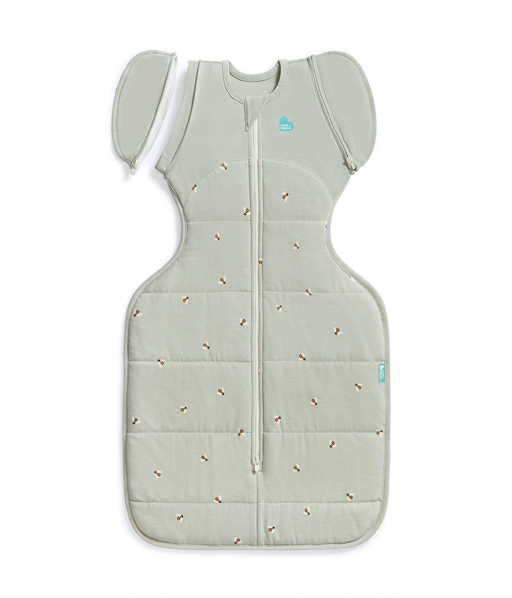Saco de Transición Swaddle Up™ 2.5 TOG Algodón Olive Bees